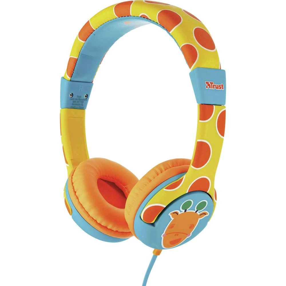 Za djecu Naglavne slušalice Trust Spila Giraffe Na ušima Ograničenje glasnoće, Kontrola glasnoće Žuta slika
