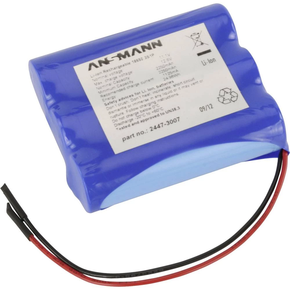 Aku-pack 3x 4/3 A Kabel Li-Ion Ansmann 2447-3007 11.1 V 2250 mAh slika