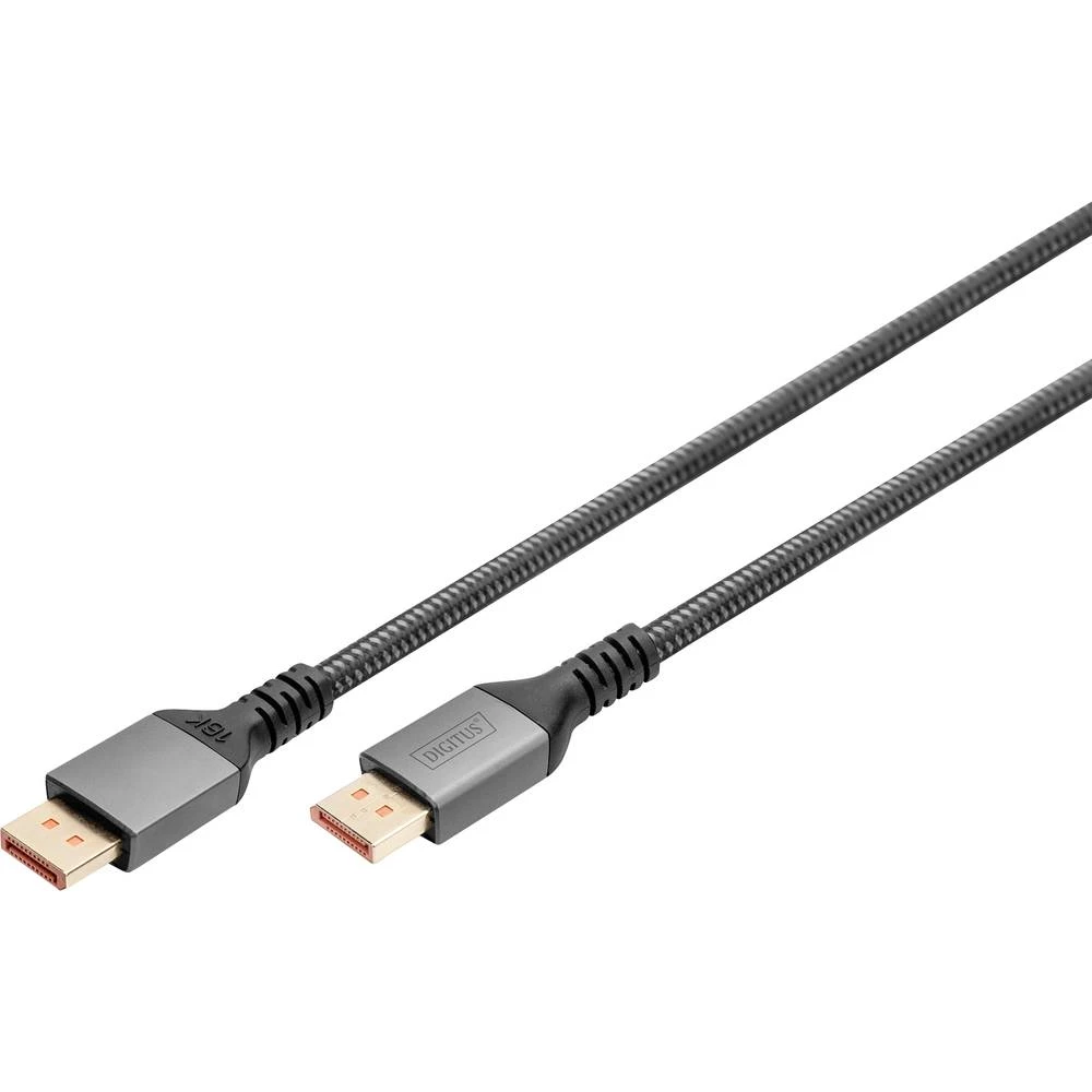Digitus DisplayPort priključni kabel DisplayPort utikač, DisplayPort utikač 1 m crna DB-340111-010-S 8K UHD, aluminijski slika