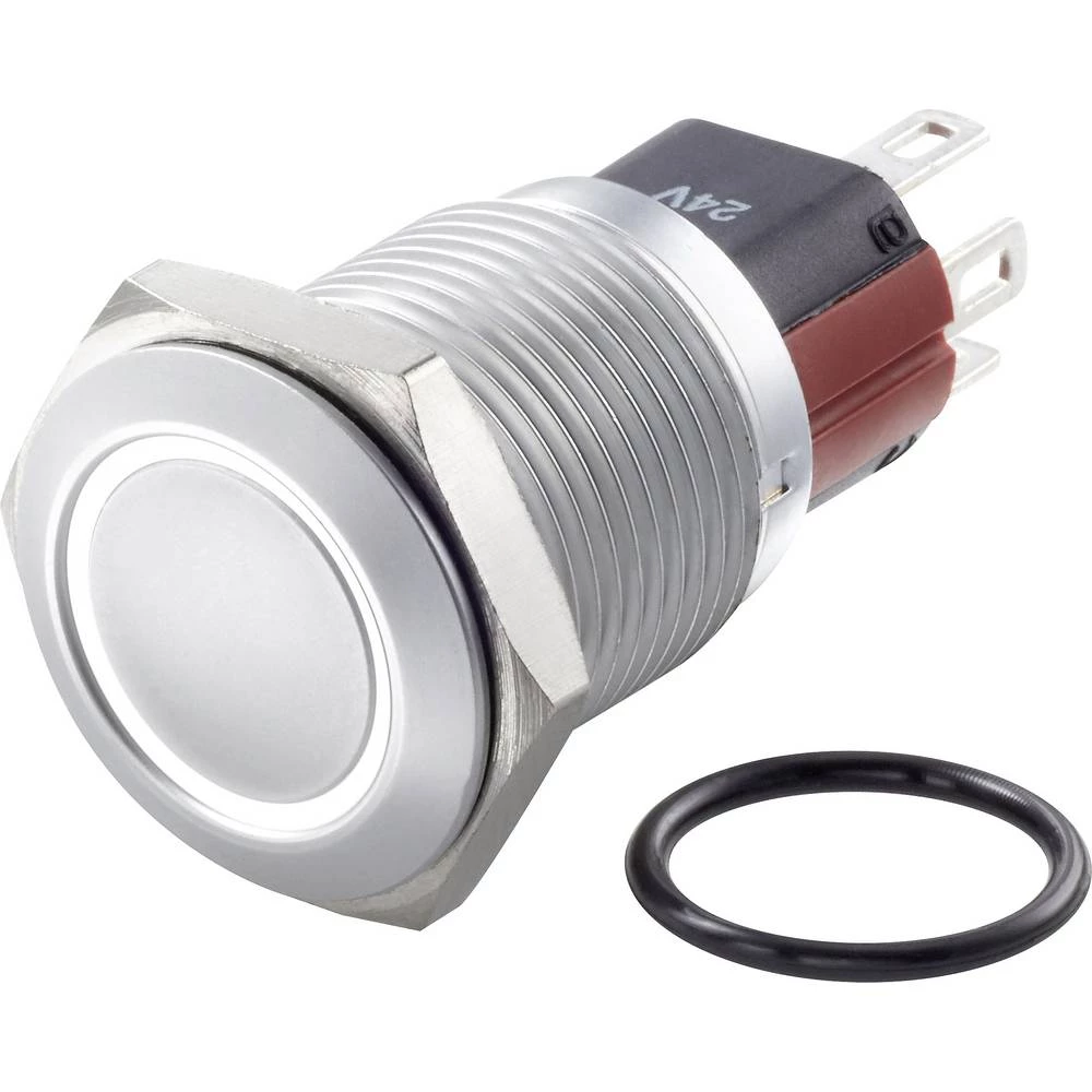 TRU COMPONENTS TC-GQ16-KH-11ZE/J/W/12V/C Tlačni prekidač sa zaštitom od vandalizma 48 V/DC 2 A 1 x OFF/ON IP65 zadržava položaj slika