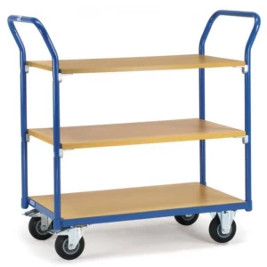 Fetra Hauptartikel 1800 kolica s policama čelik obložen s prahom Opterećenje (maks.): 200 kg briljantno-plava (RAL 5007) slika