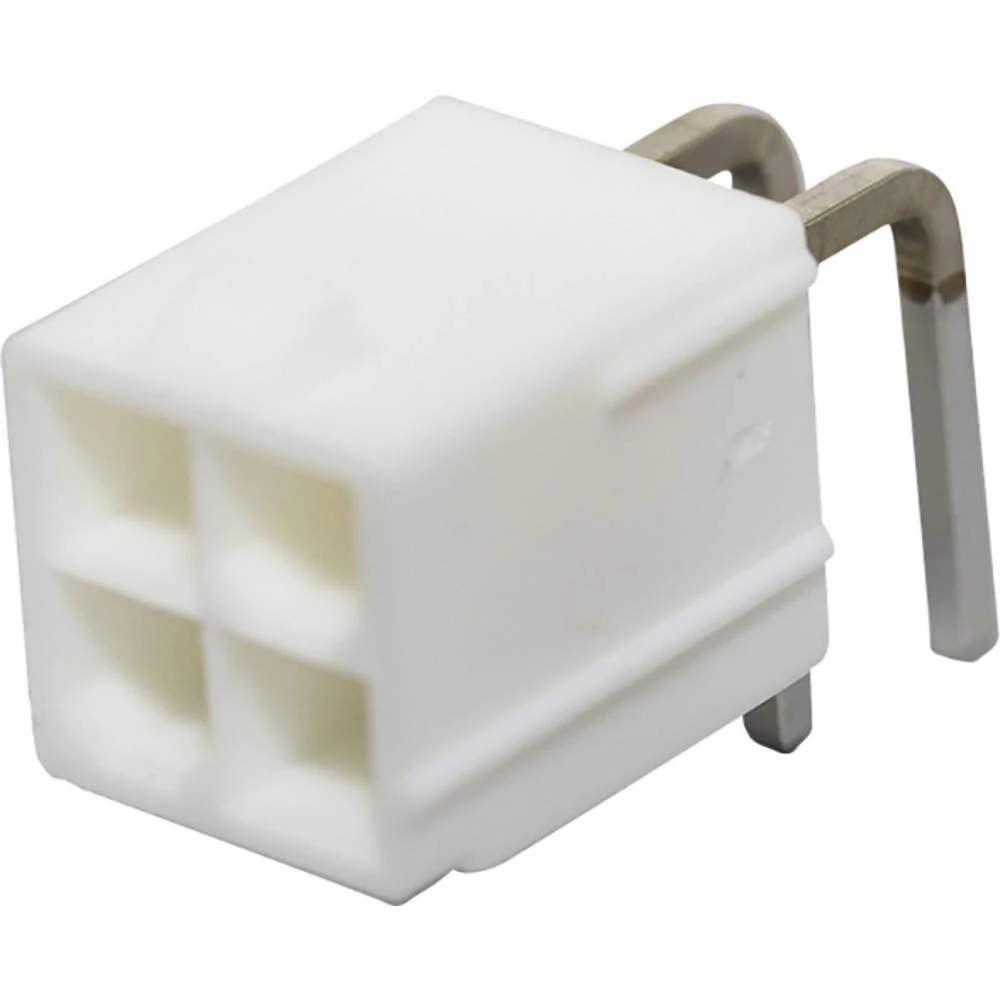 Molex 39301042 Mini-Fit Jr. Header, Dual Row, Right-Angle, with Snap-in Plastic Peg PCB Lock, 4 Circuits, PA Polyamide N slika