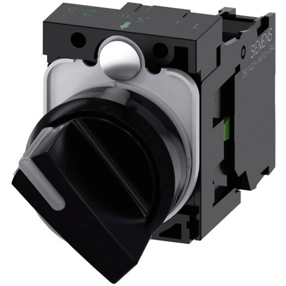 Siemens 3SU1100-2BF10-1BA0 preklopni prekidač prednji prsten od plastike, osvjetljen geg crna 1 x 90 °  1 St. slika