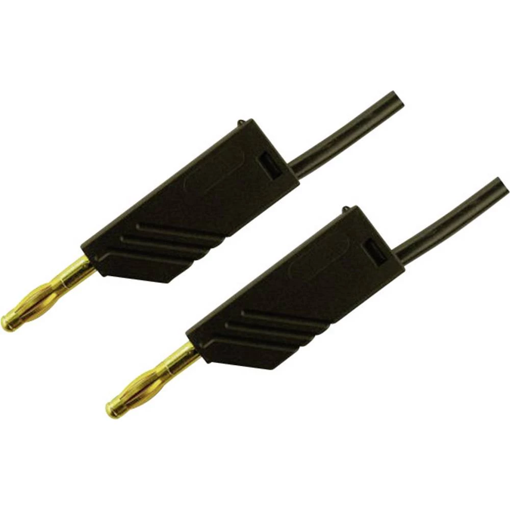 4mm PVC-test lead, on both sides stackable plugs - Au, 2,5mm&sup2;, 150 cm slika