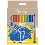 share flomaster  4-0005-10 losos, magenta, crvena, narančasta, žuta, zelena, tirkizna, plava boja, ljubičasta 2 mm, 4 mm