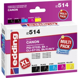 Edding Tinta Zamijena Canon PGI-570 XL, CLI-571 XL Kompatibilan Kombinirano pakiranje Crn, Foto crna, Cijan, Purpurno crven, Žut slika