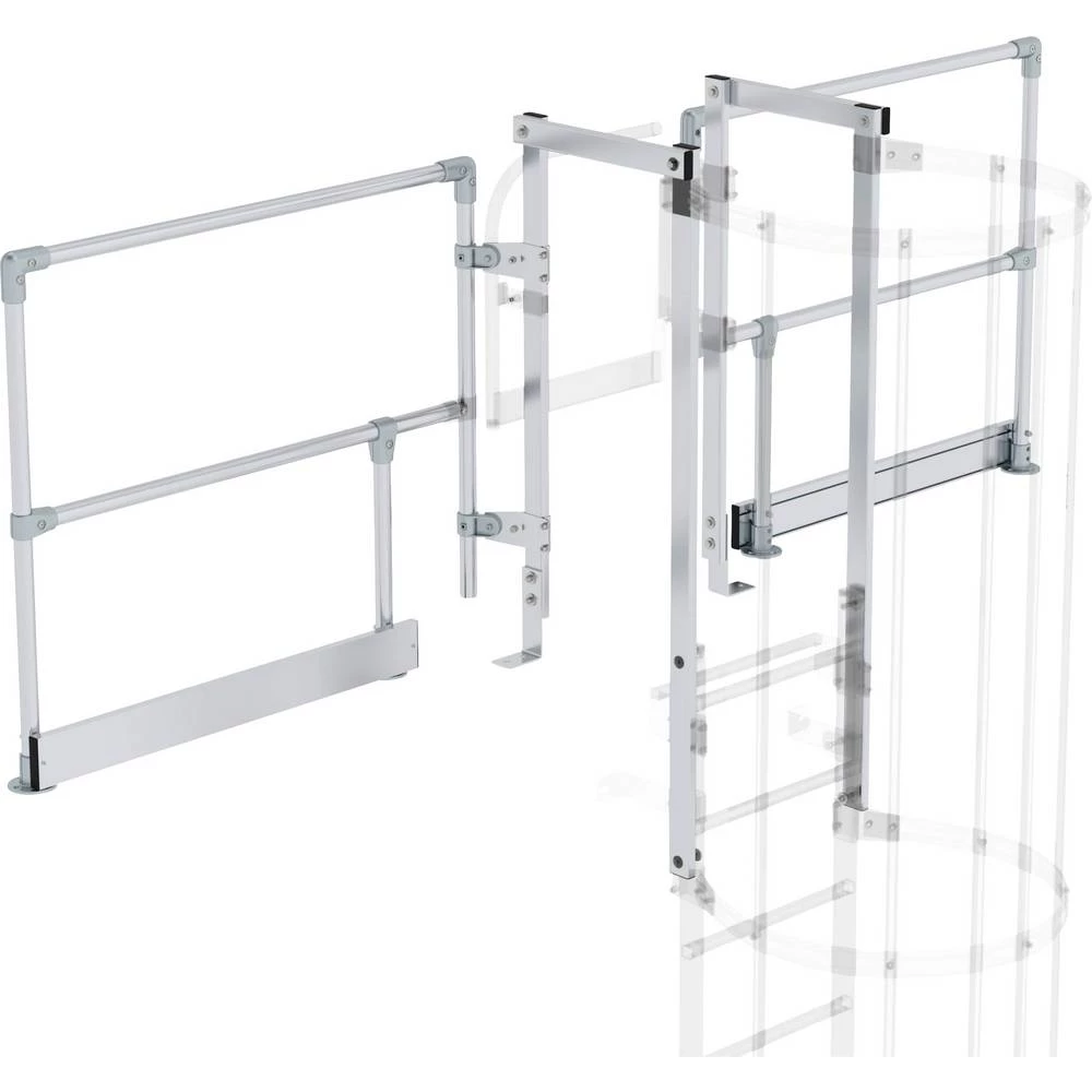 Günzburger Steigtechnik 60981 Izlazite iz ograde sa strane od svijetlog aluminija s podnom nosačem i pločom 1 St. slika