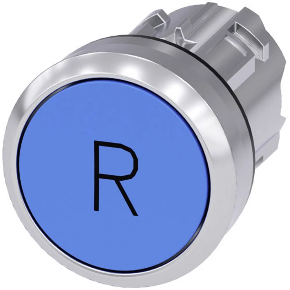 Siemens 3SU1050-0AB50-0AR0 tipkalo prednji prsten od metala, visok sjaj, okrugao  dugme srebrna, plava boja   1 St. slika