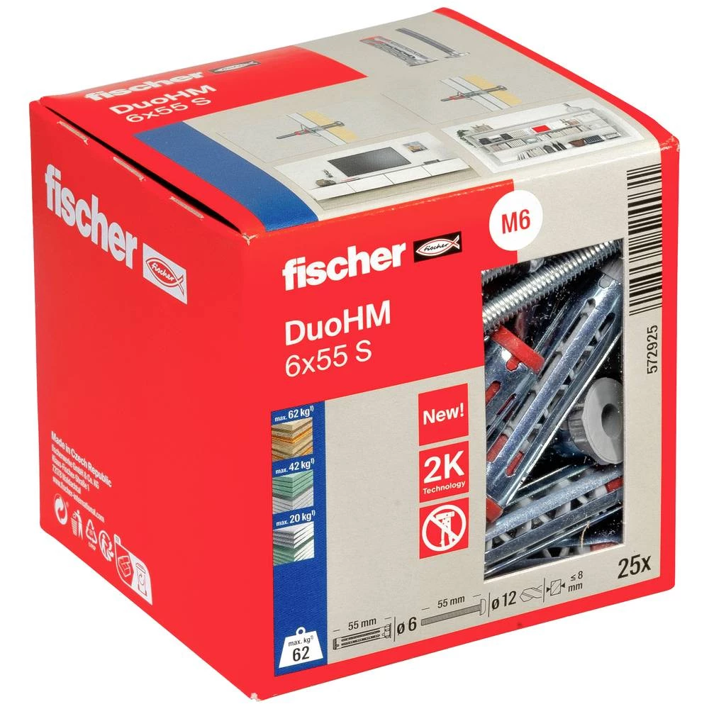 Fischer DuoHM 6x55 S PH TX tipla za šuplje zidove 55 mm  572925 25 St. slika