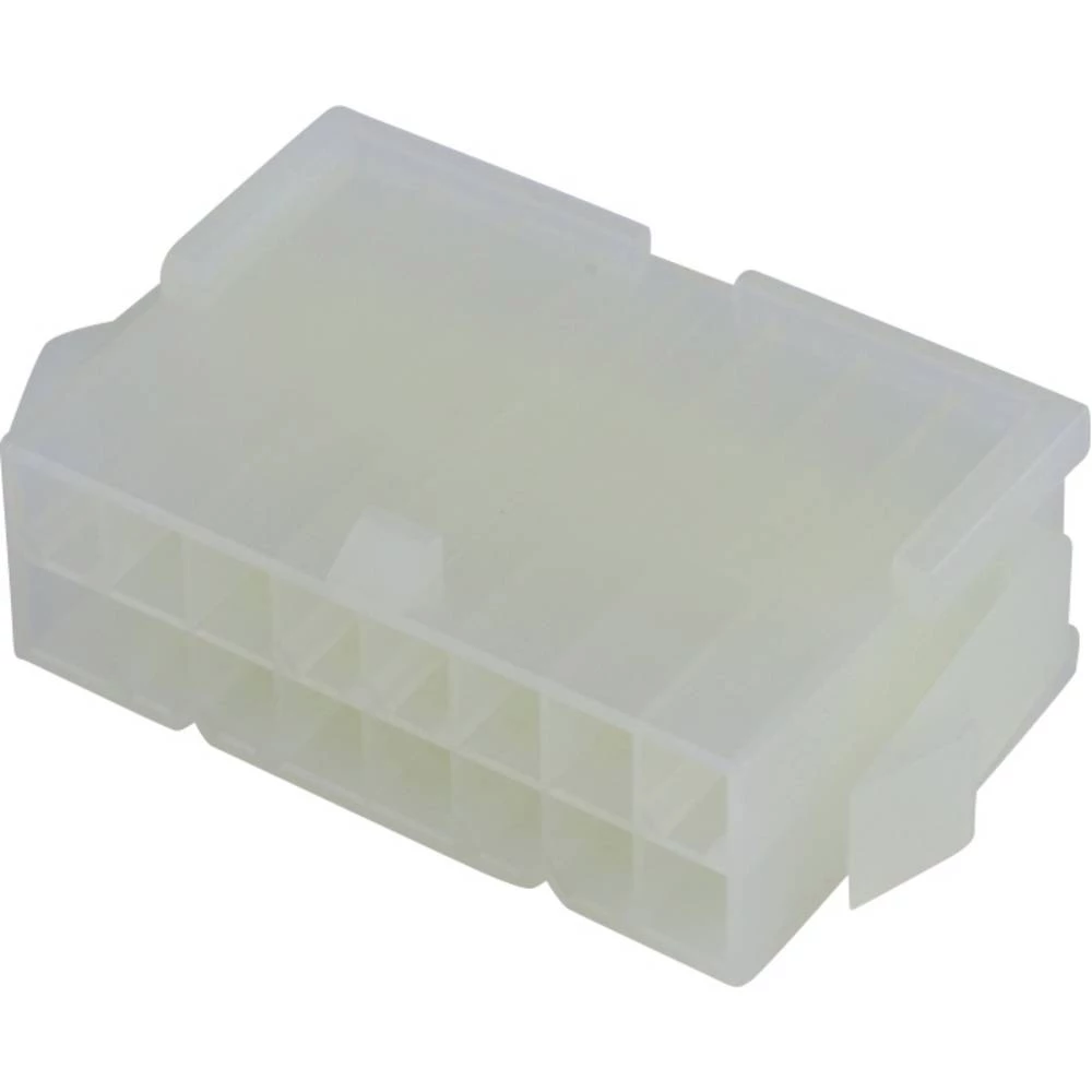 Molex 39012161 Mini-Fit Jr. Plug Housing, Dual Row, 16 Circuits, UL 94V-2, with Panel Mounting Ears, Natural slika