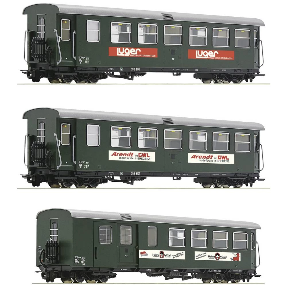 Roco 34034 H0e set od 3 uskotračna osobna automobila ÖBB-a slika