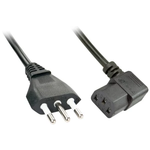 LINDY struja priključni kabel [1x talijanski muški konektor - 1x ženski konektor iec c13, 10 a] 2 m crna slika