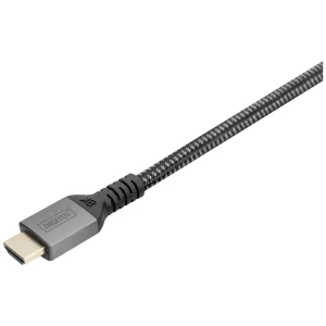 Digitus HDMI priključni kabel HDMI A utikač 3 m crna DB-330200-030-S aluminijski utikač, audio povratni kanal (arc), dvostruko zaštićen, trostruko zaštićen, eARC, fleksibilan, pletena zaštita, sveu... slika
