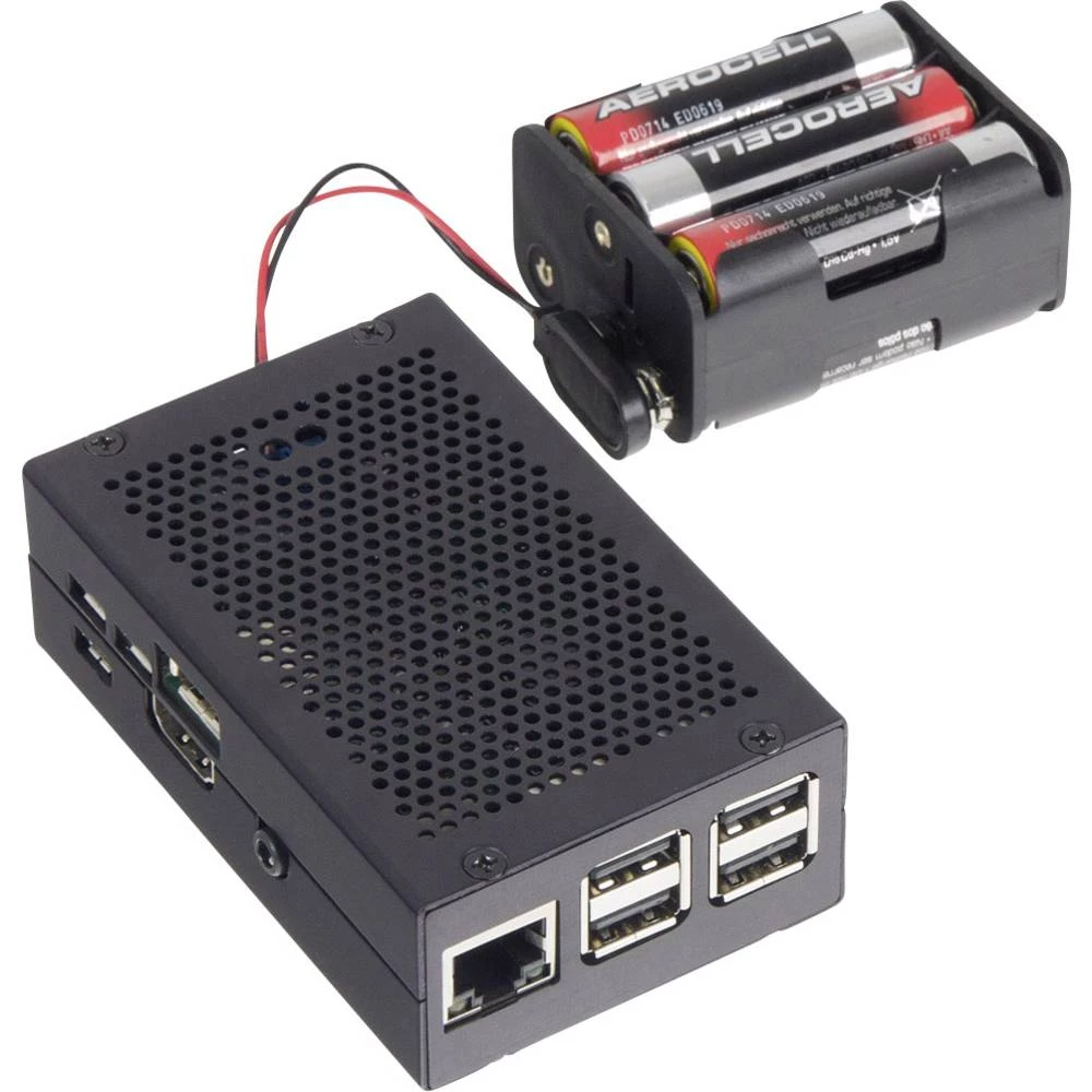 Joy-it RB-StromPI2-CaseSW SBC kućište Pogodno za: Raspberry Pi Crna slika