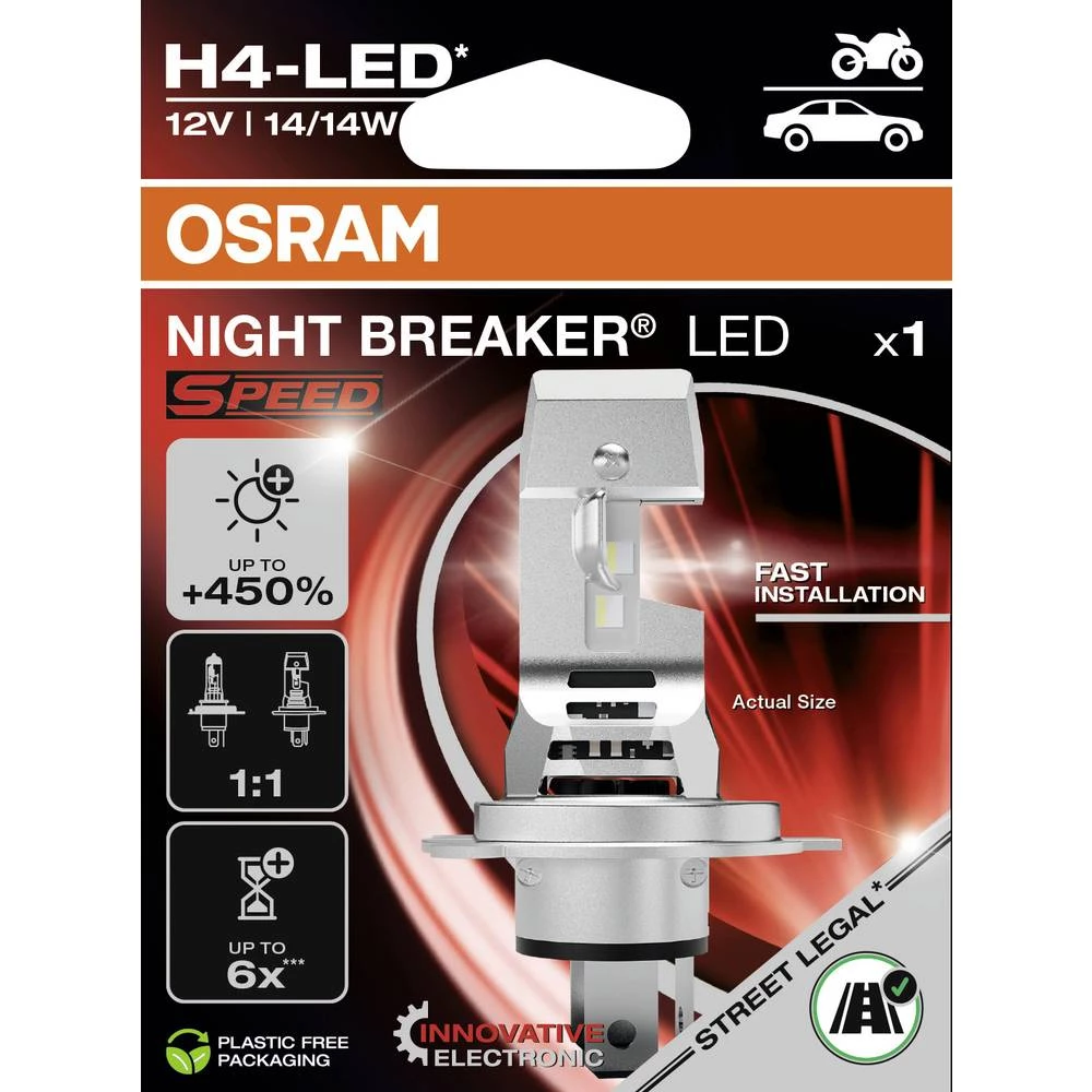 OSRAM 64193DWNBSP-1HB led žarulje NIGHT BREAKER® LED SPEED H4 12 V slika