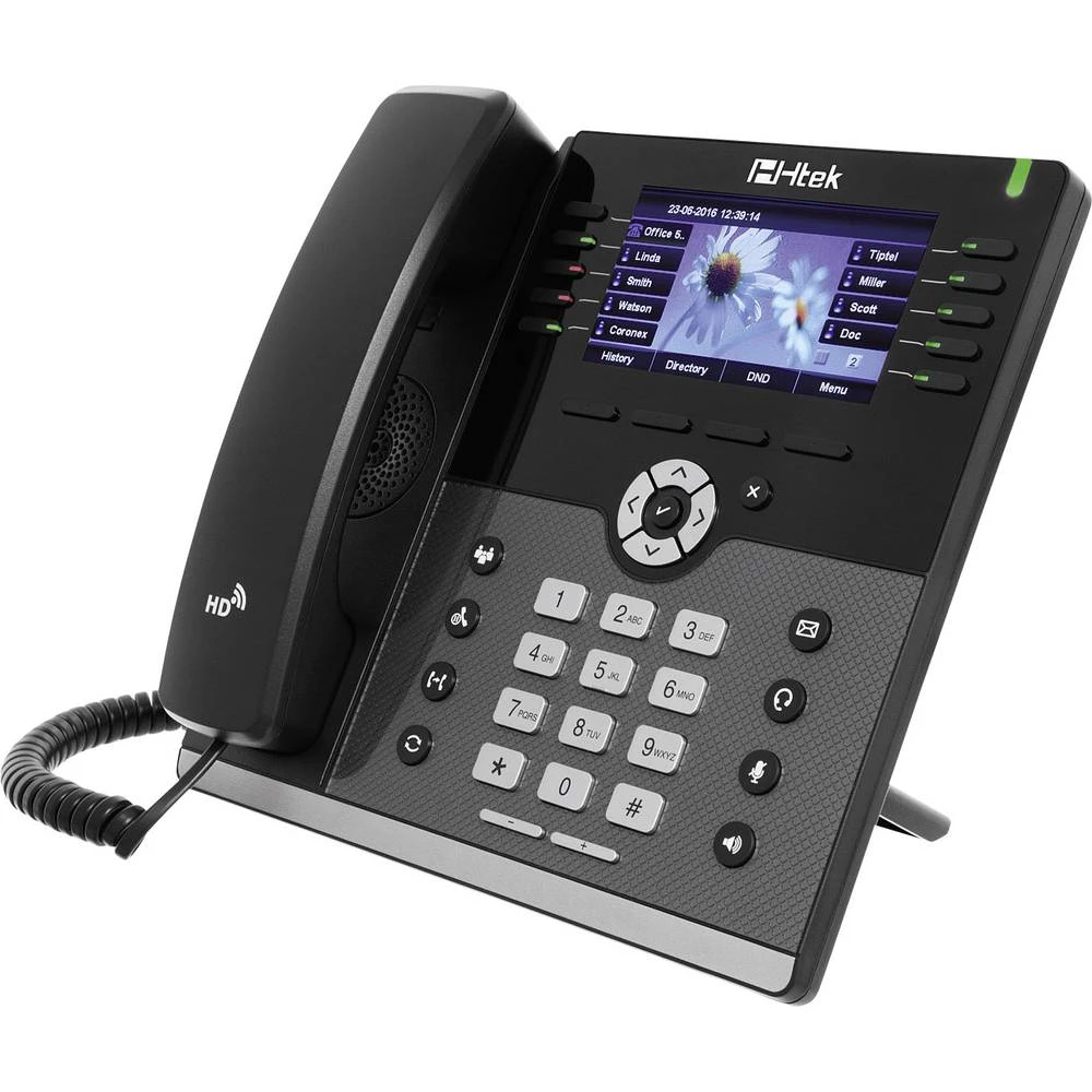 Telefon s kabelom, VoIP TipTel Htek UC926 Handsfree, Priključak za slušalice TFT/LCD u boji Crna slika
