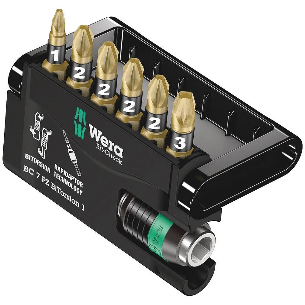 Bit komplet 7-dijelni Wera Bit-Check 7 PH BiTorsion 1 05056291001 Križni Phillips Torzija slika