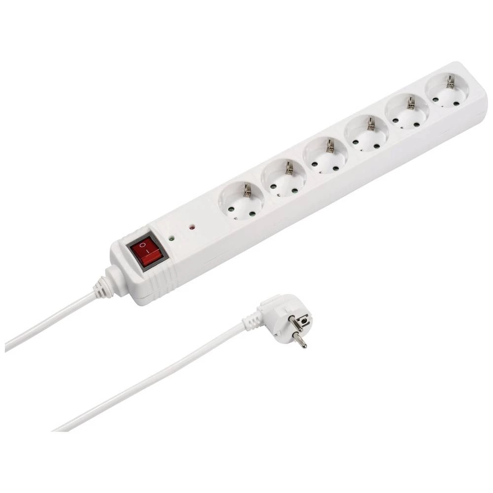 Vivanco 61159 Razdjelna letva sa zaštitom od prenapona 6-struki Bijela Utičnica slika