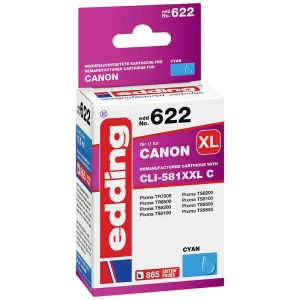 edding uložak za pisač EDD-622 zamjenjuje Canon CLI-581XXLC - cijan - sadržaj: 10,5 ml Edding patrona tinte zamijenjen Canon CLI-581XXLC kompatibilan  cijan EDD-622 18-622 slika