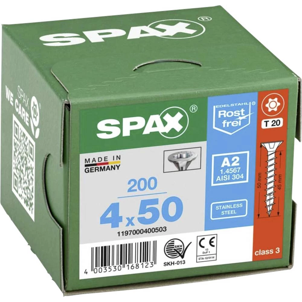 SPAX 1197000400503 R 88091 Senkkopf T-STAR vijak za drvo 4 mm 50 mm T-STAR plus nehrđajući čelik A2 200 kom. slika