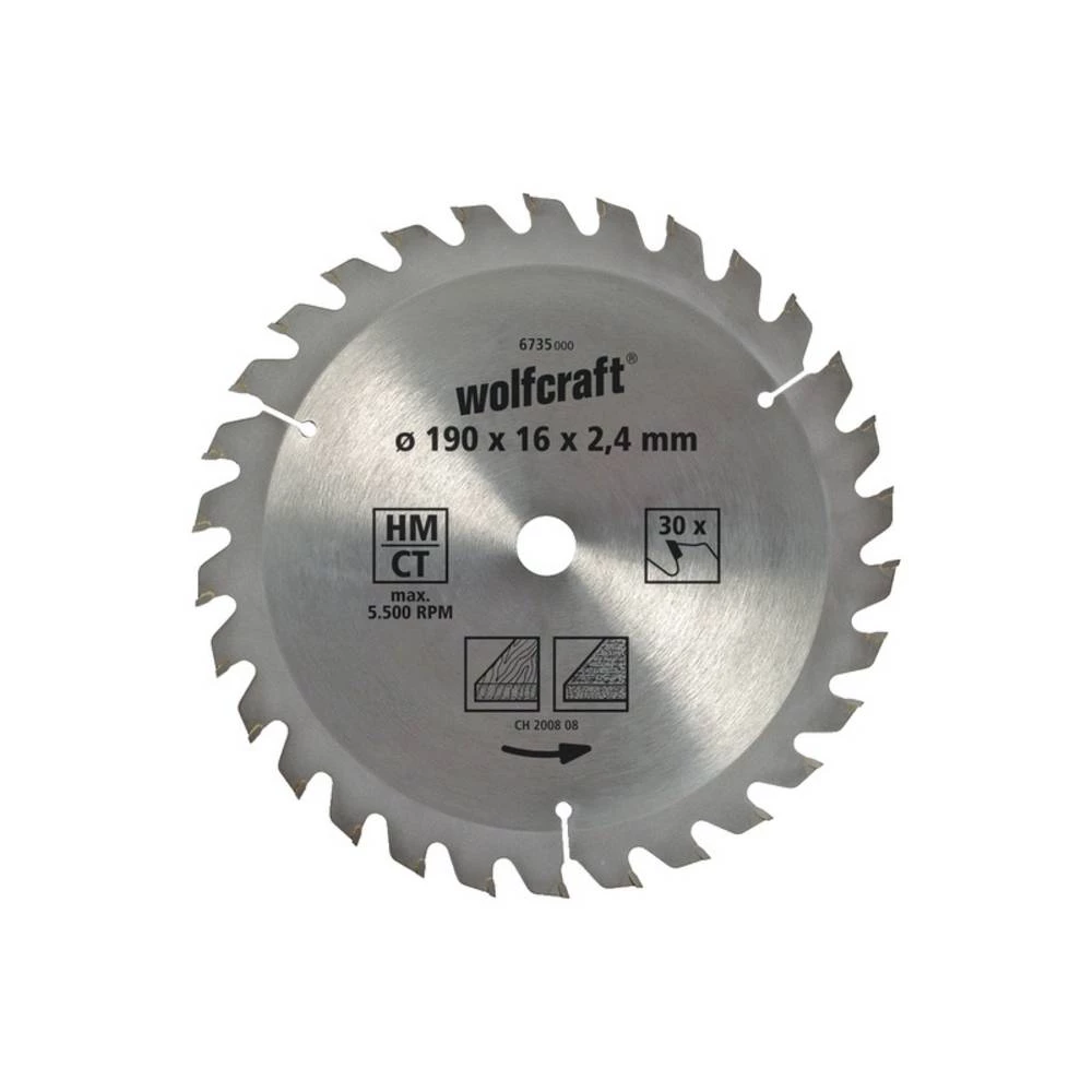 Wolfcraft 6739000 list kružne pile od tvrdog metala 160 x 16 mm Broj zubaca (po inču): 20 1 St. slika