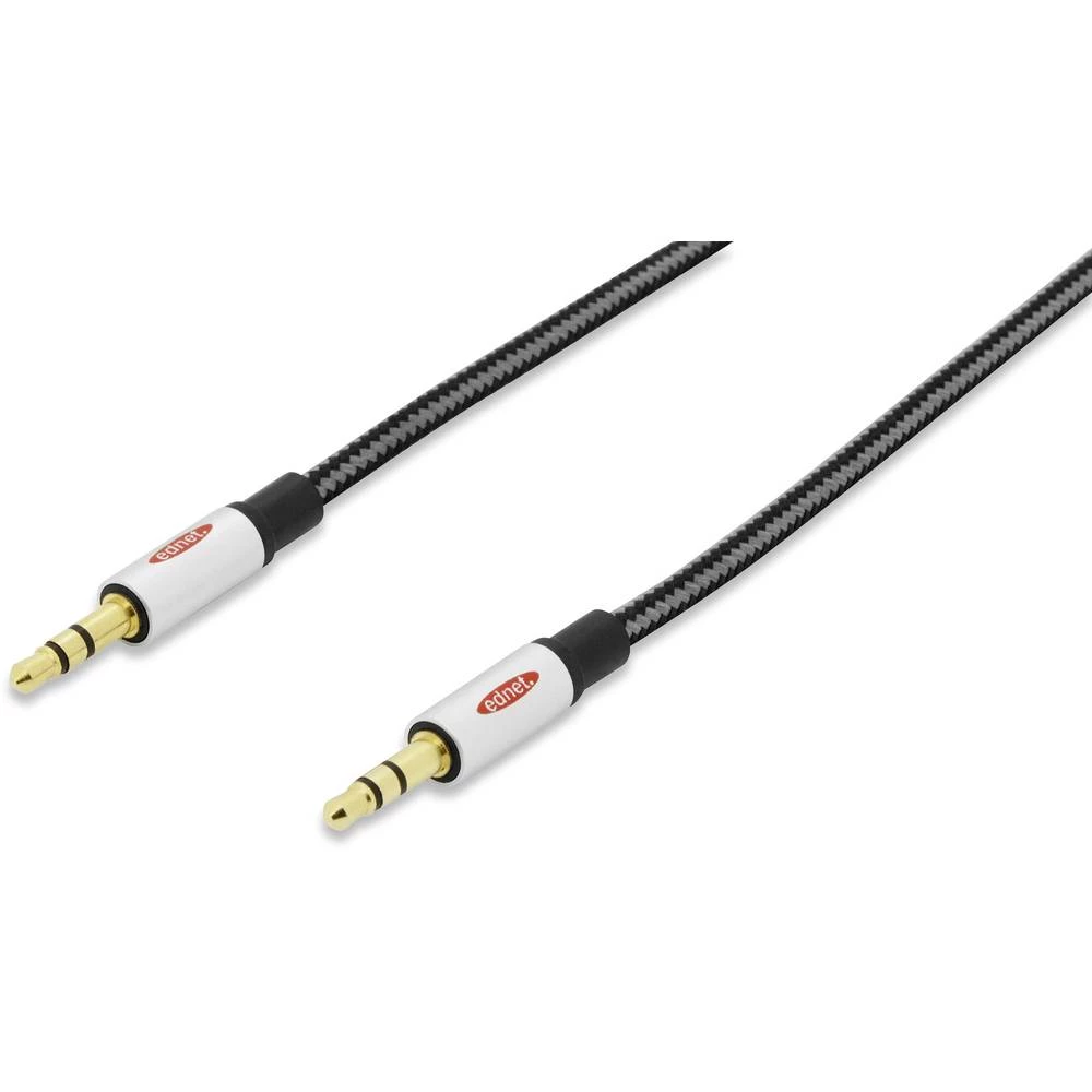 Utičnica Audio Priključni kabel [1x 3,5 mm banana utikač - 1x 3,5 mm banana utikač] 1.5 m Crna, Srebrna Jednostruko oklopljeni k slika