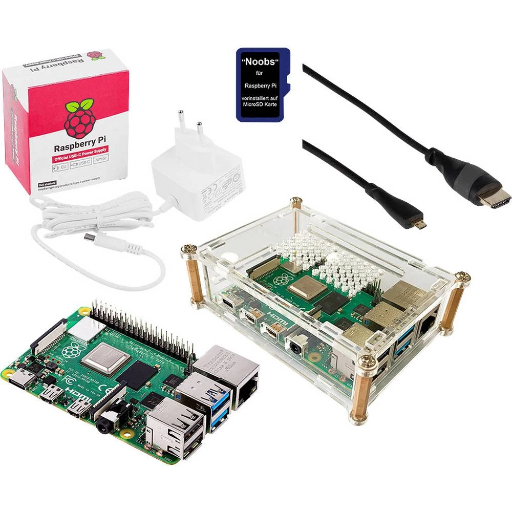 Joy-it Basic Set Raspberry Pi® 4 B 8 GB 4 x 1.5 GHz uklj. kućište, uklj. napajanje, uklj. hladnjak, uklj. noobs os, uklj slika