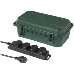 Sygonix SY-5598168 razvodna kutija 4-struki standardno zelena, crna dječja zaštita, s 4-smjernim razdjelnikom za napajanje