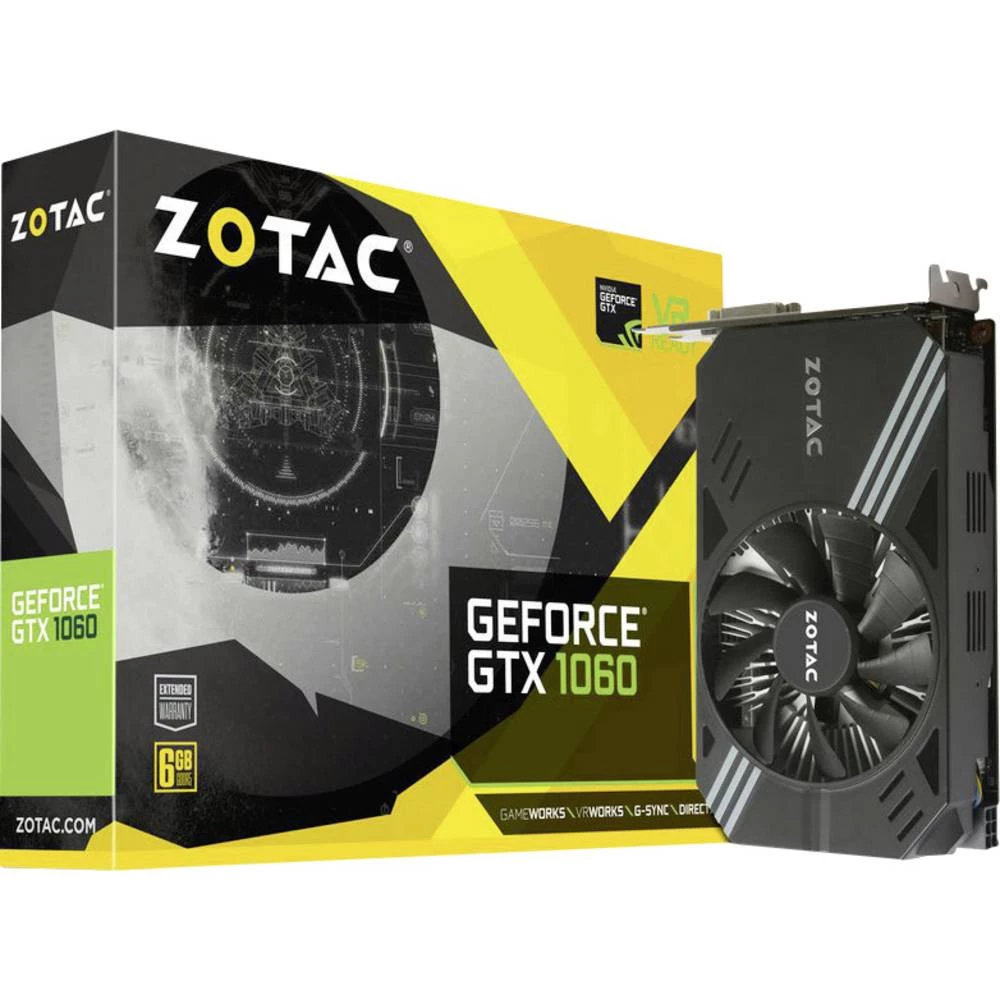Grafička kartica Zotac Nvidia GeForce GTX1060 ITX 6 GB GDDR5-RAM PCIe x16 HDMI&trade;, DVI, DisplayPort slika