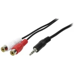 LogiLink CA1047 Cinch / utičnica audio priključni kabel 0.20 m crna (mat)