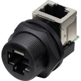 TRU COMPONENTS TC-E13T-FR6-PRF-90 RJ45 utičnica na utičnicu (90°) stražnja montaža IP67 (s navojem) TC-13543660 Broj pol