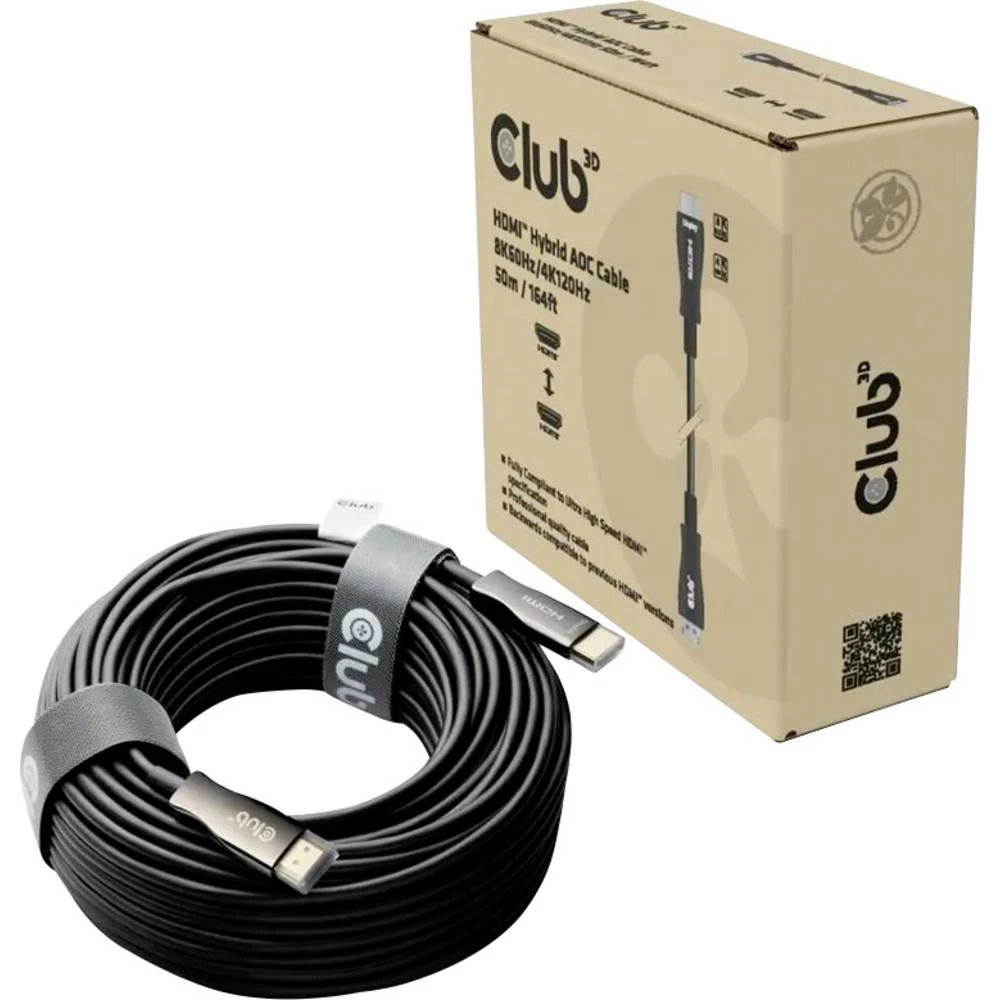 club3D CAC-1393 HDMI produžetak [1x muški konektor HDMI - 1x muški konektor HDMI] crna AOC (aktivni optički kabel) 50 m slika