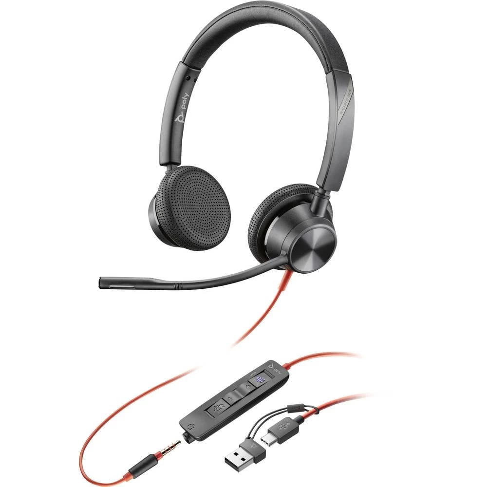 HP Poly Blackwire C3325-M računalo  On Ear Headset žičani stereo crna smanjivanje šuma mikrofona slušalice s mikrofonom, slika