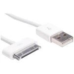 Akyga USB kabel  USB-A utikač, Apple 30-polni utikač 1.0 m bijela  AK-USB-08