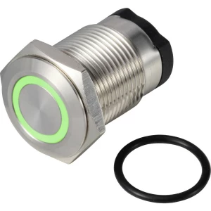 TRU COMPONENTS ONPOW6316F-10ZE/Q/G/12V/S tipkalo 36 V DC/AC 2 A 1 x off/(on) IP65 zadržava položaj zelena 1 St. slika