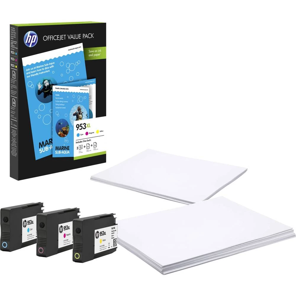 HP Patrona tinte 953XL Original Kombinirano pakiranje Cijan, Purpurno crven, Žut 1CC21AE Patrone, komplet od 4 komada slika