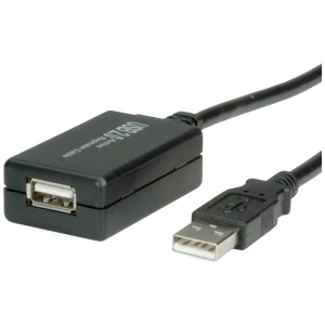 VALUE USB 2.0 nastavak, aktivan, s repetitorom, crni, 12 m Value KVM produžetak  12.00 m crna slika