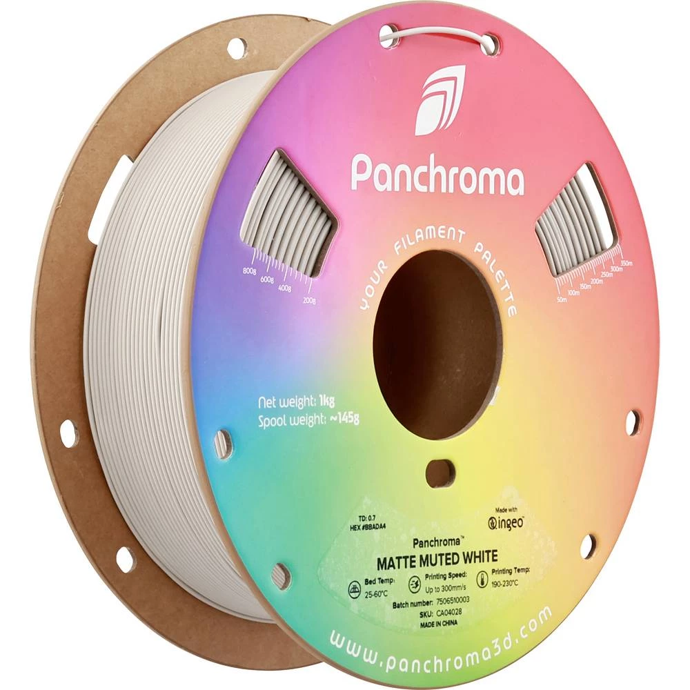 Polymaker CA04028 Panchroma™ Matte 3D pisač filament PLA mat, niska gustoća 1.75 mm 1000 g Muted White, bijela 1 kom. slika