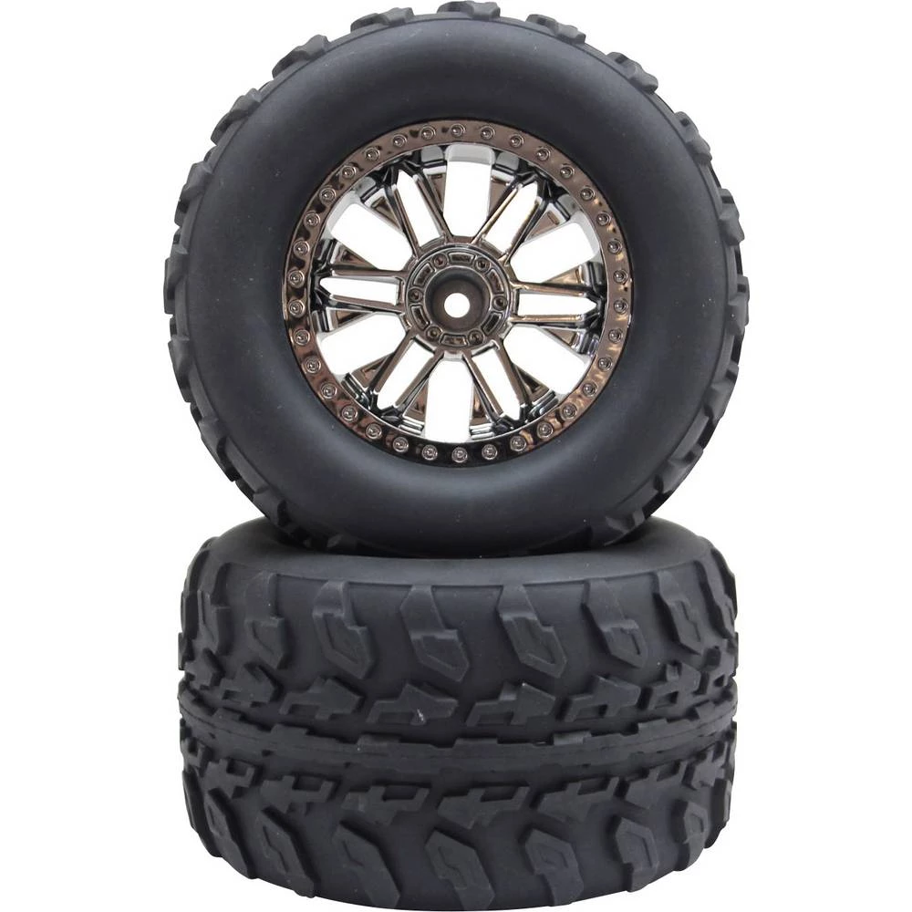 Reely 1:10 monstertruck kompletni kotači offroad v block 6 duplih krakova titan 2 St. slika