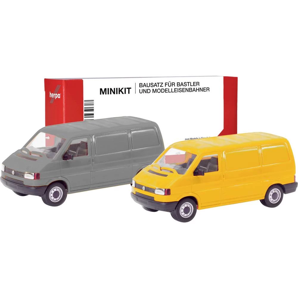 Herpa 012386-004 h0 model automobila Volkswagen Kombi T4, sivi i žuti od metle slika