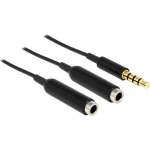 Delock Utičnica Audio Y-kabel [1x 3,5 mm banana utikač - 2x Priključna doza za 3,5 mm banana utikač] 0.25 m Crna