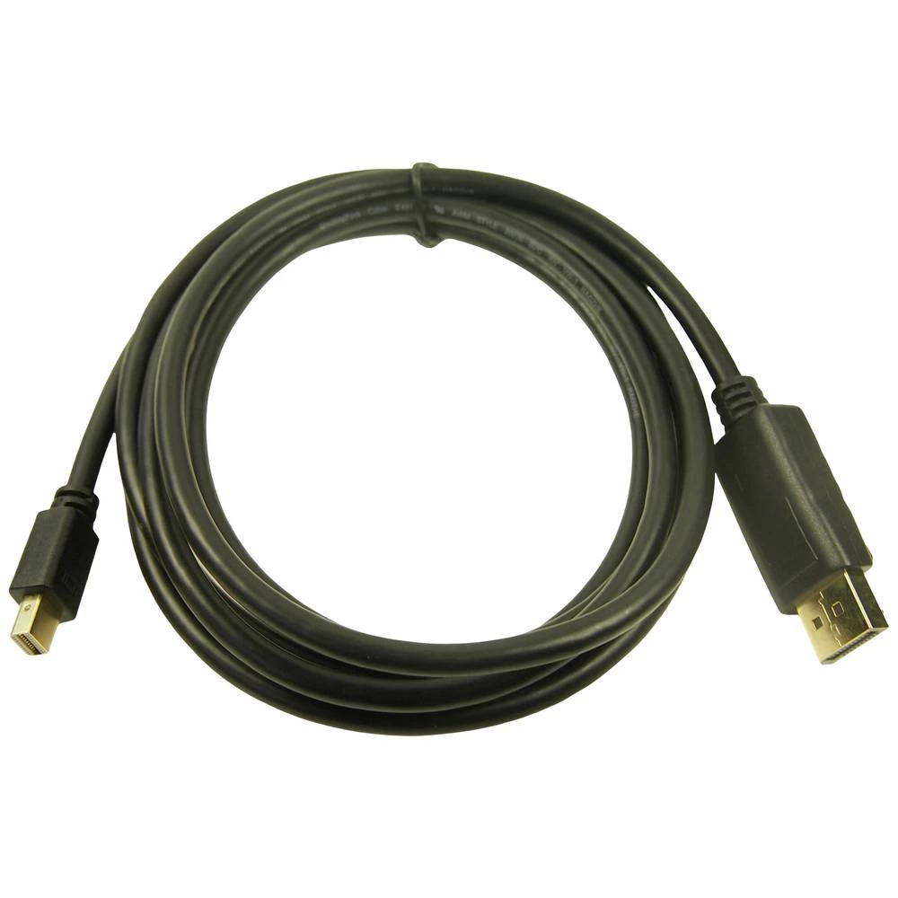 Cliff DisplayPort priključni kabel DisplayPort utikač, Mini DisplayPort utikač 2 m crna FCR72014 pozlaćeni kontakti DisplayPort kabel slika