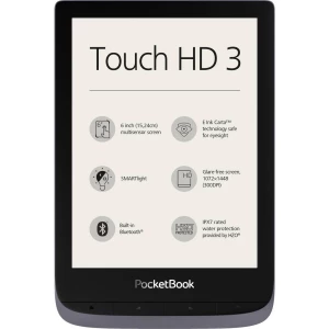 PocketBook Touch HD 3 metallic grey ebook-čitač 15.2 cm (6 palac) sivo-metalik slika