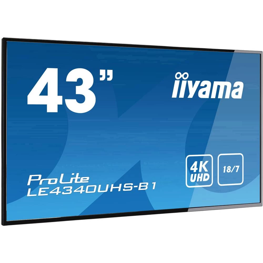 LED zaslon 108 cm (42.5 ") Iiyama ProLite LE4340UHS ATT.CALC.EEK C (A+++ - D) 3840 x 2160 piksel 4K 8 ms DVI, HDMI&trade;, USB, slika