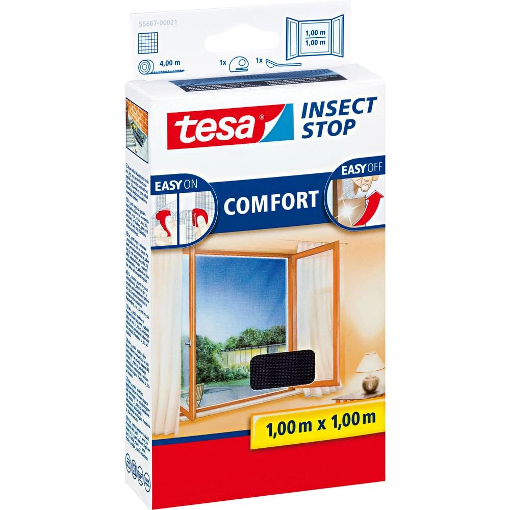 tesa Prozorska mrežica protiv muha Comfort tesa&reg; (D x Š) 1000 mm x 1000 mm Antracitna bojaUređaj za istjerivanje i hvatanje slika