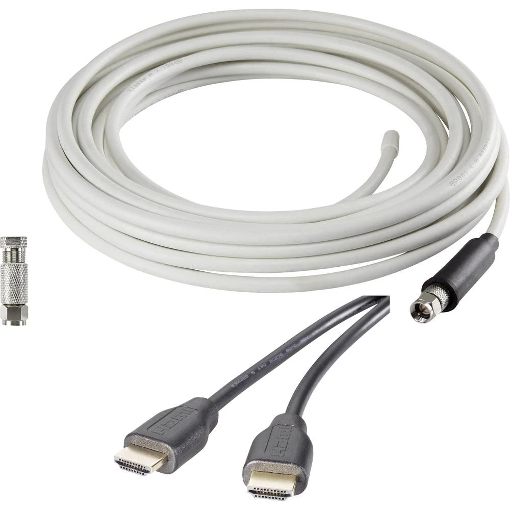 Antene, SAT Priključni kabel [1x Muški konektor F, Muški konektor HDMI - 1x Muški konektor F, Muški konektor HDMI] Crna, Bijela slika