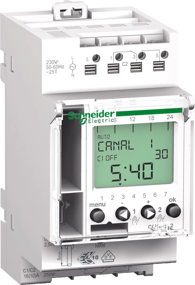 Vremenski prekidač za DIN šine Digitalno Schneider Electric CCT15722 230 V slika