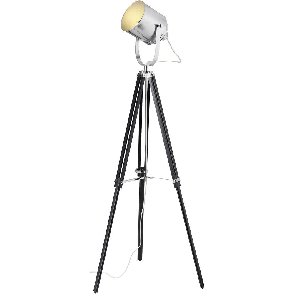 Podna svjetiljka E27 53 W Brilliant Mettle 92789/76 Krom boja, Crna slika