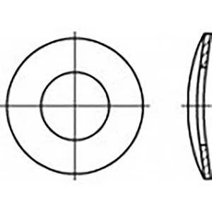 TOOLCRAFT TO-6854571 opružne podloške Unutarnji promjer: 3 mm DIN 137 nehrđajući čelik v2a a2 100 St. slika