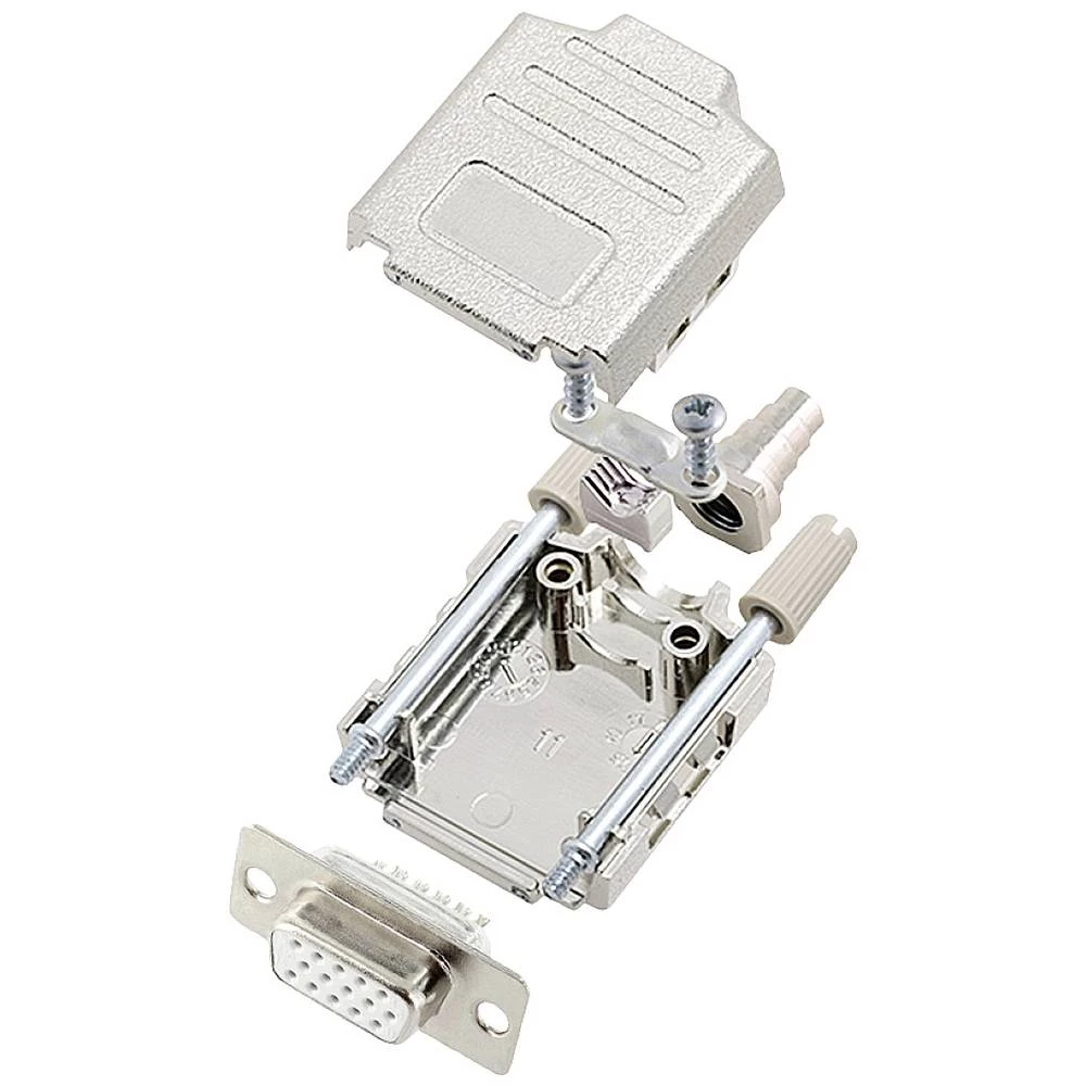 Višestruki ženski konektor D-SUB komplet 180 ° Broj polova: 15 Lemni kup encitech DPPK09-M-HDS15-W-K 1 ST slika